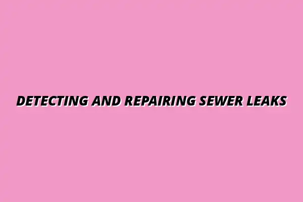 How to spot and fix a sewer line leak