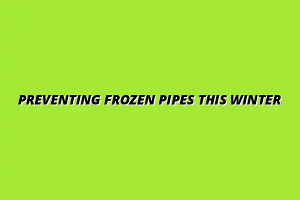 How to prevent frozen pipes during the winter months