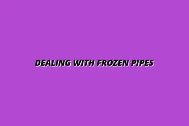 How to handle a frozen pipe in your house