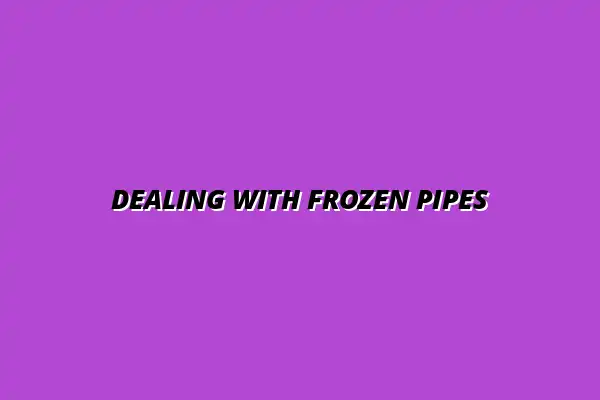 How to handle a frozen pipe in your house