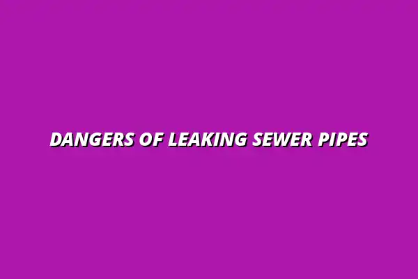 What are the dangers of leaking sewer pipes in your home?