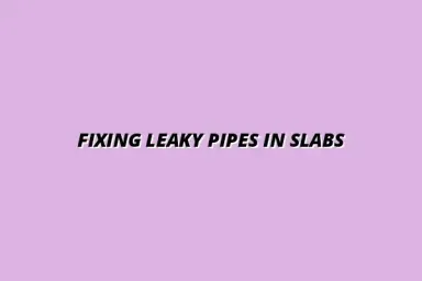 How to fix a leaky pipe in a slab foundation