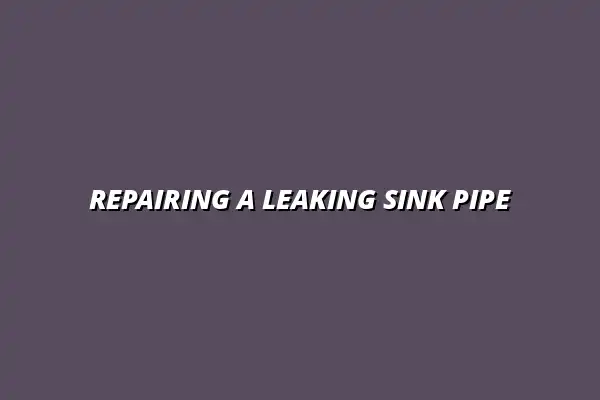 How to repair a leaking pipe under the sink