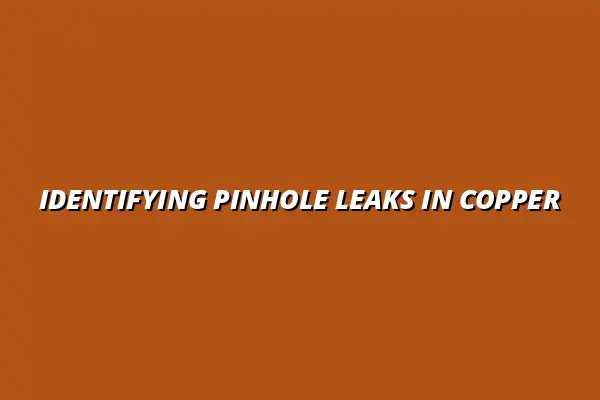 How to identify a pinhole leak in copper pipes