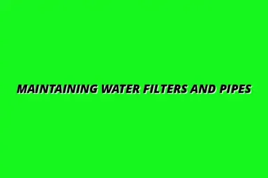 How to maintain water filtration systems and pipes