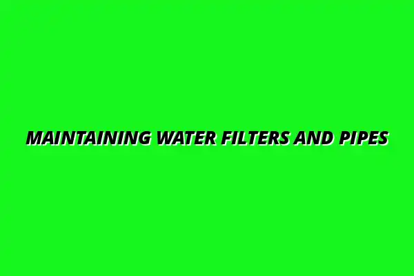 How to maintain water filtration systems and pipes