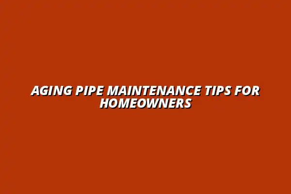 Top 10 maintenance tips for homeowners with aging pipes