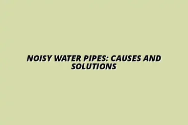 Causes and solutions for noisy water pipes