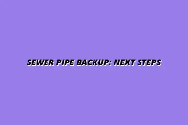 What to do when your sewer pipe is backed up