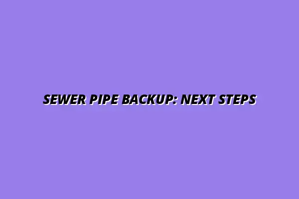 What to do when your sewer pipe is backed up